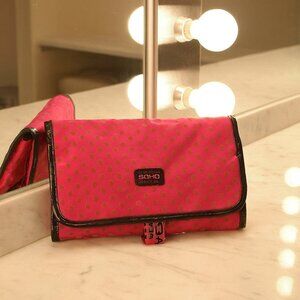 London Soho New York Trifold Travel Organizer Pink EUC
